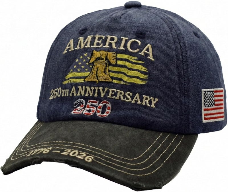 Efdaf Store USA 250th Anniversary Hat, Adjustable 250th Anniversary Printed Patriotic Baseball Caps, Tribute Retro Washed Hat - Image 2